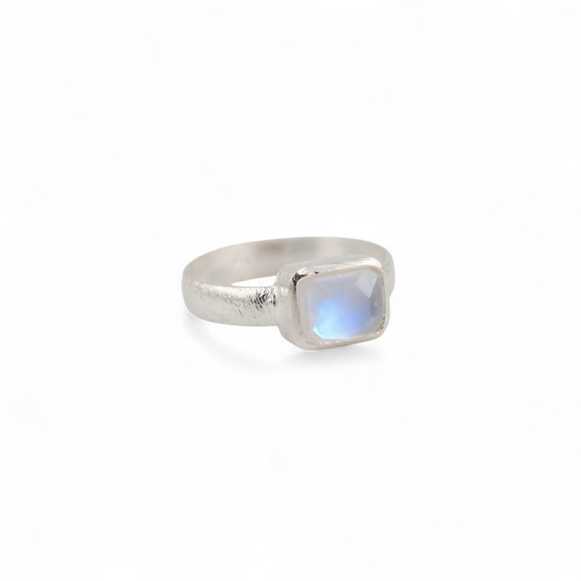 Cuboid moonstone ring