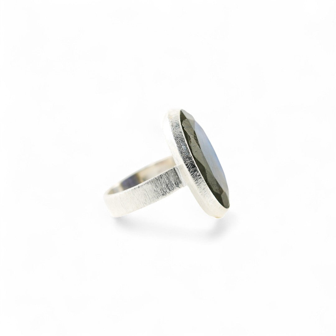 Blue labradorite statement ring