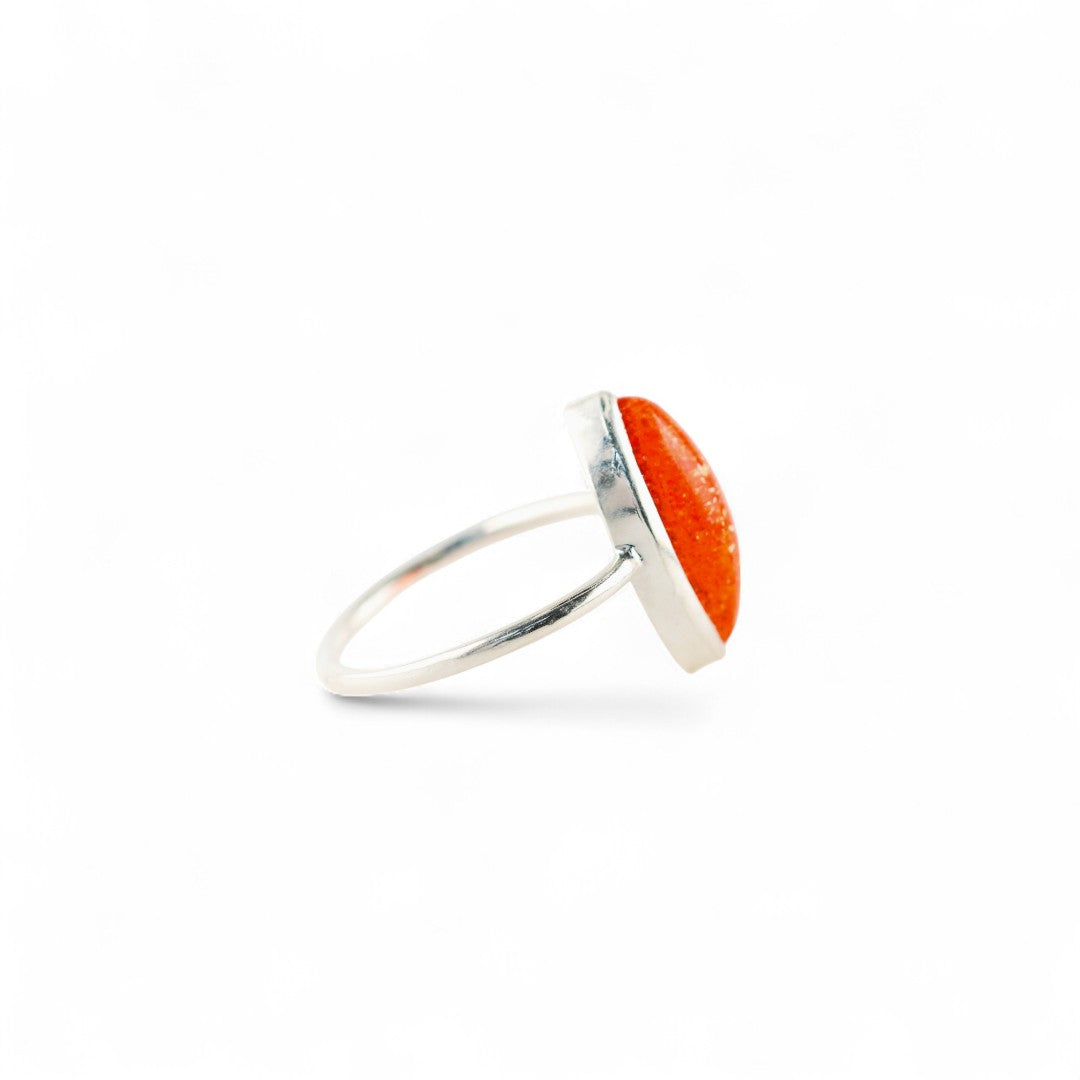 Sunstone eye marquise ring