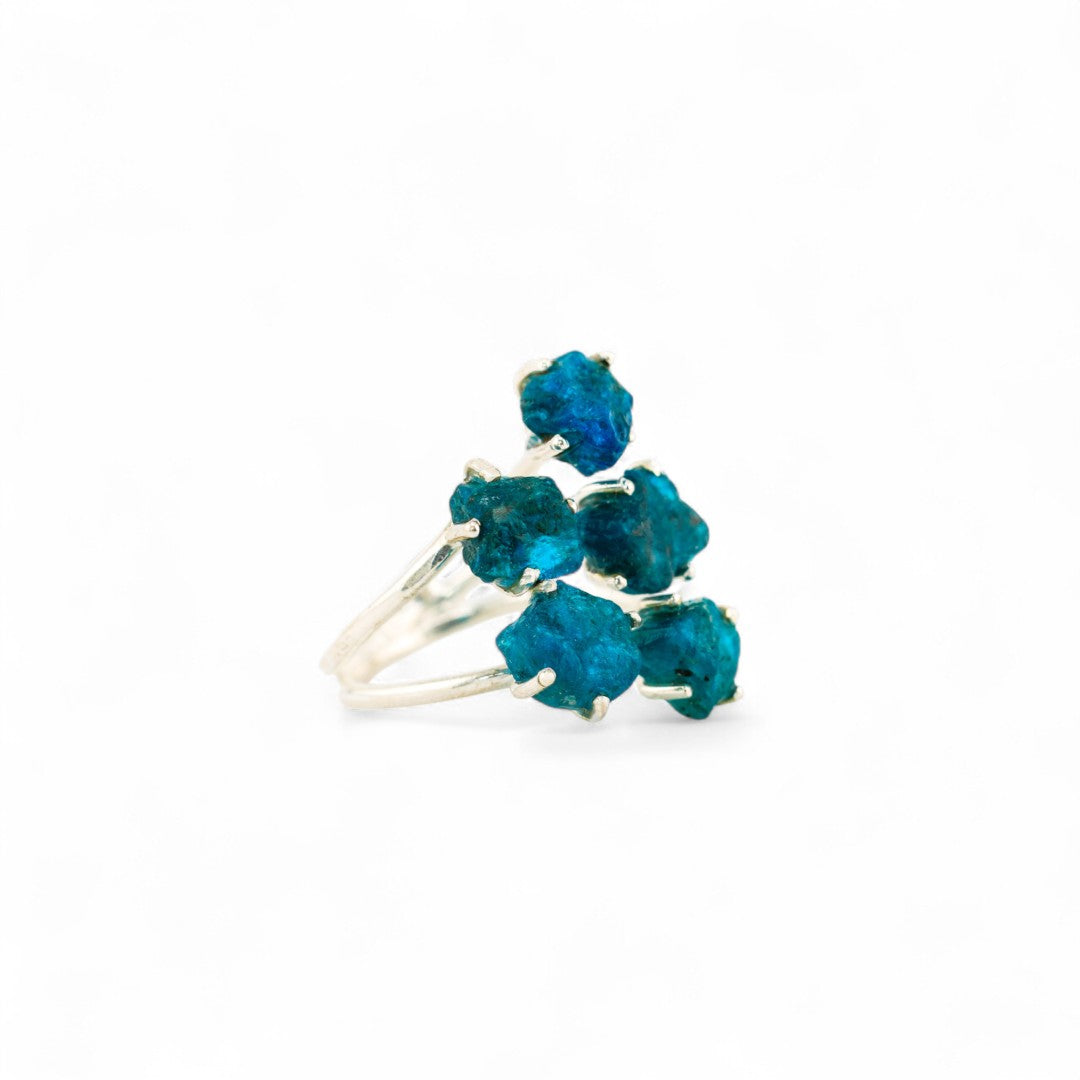Blue apatite asteroid ring