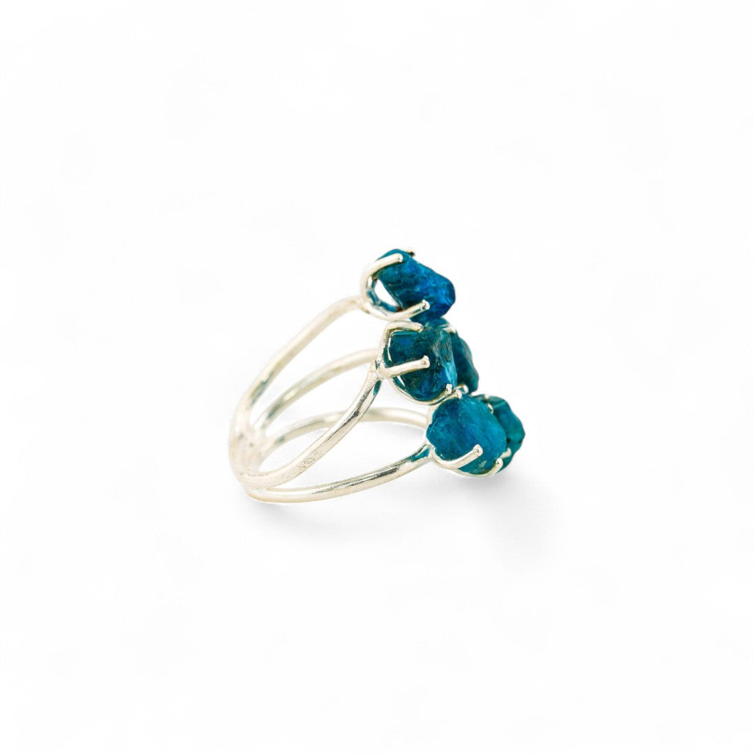 Blue apatite asteroid ring