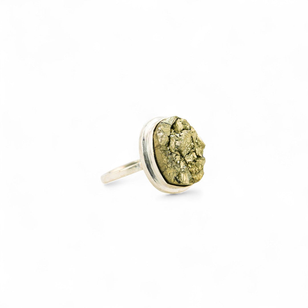 Rough pyrite ring