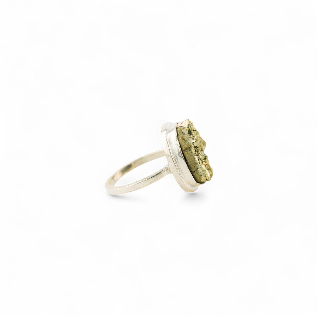 Rough pyrite ring