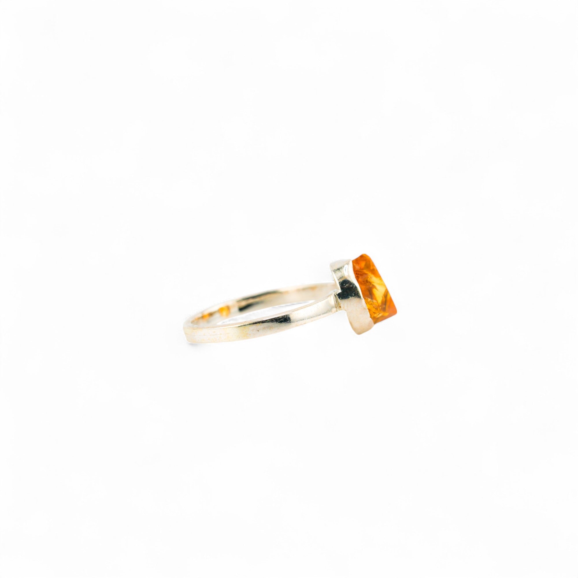 Citrine meteor X sun ring