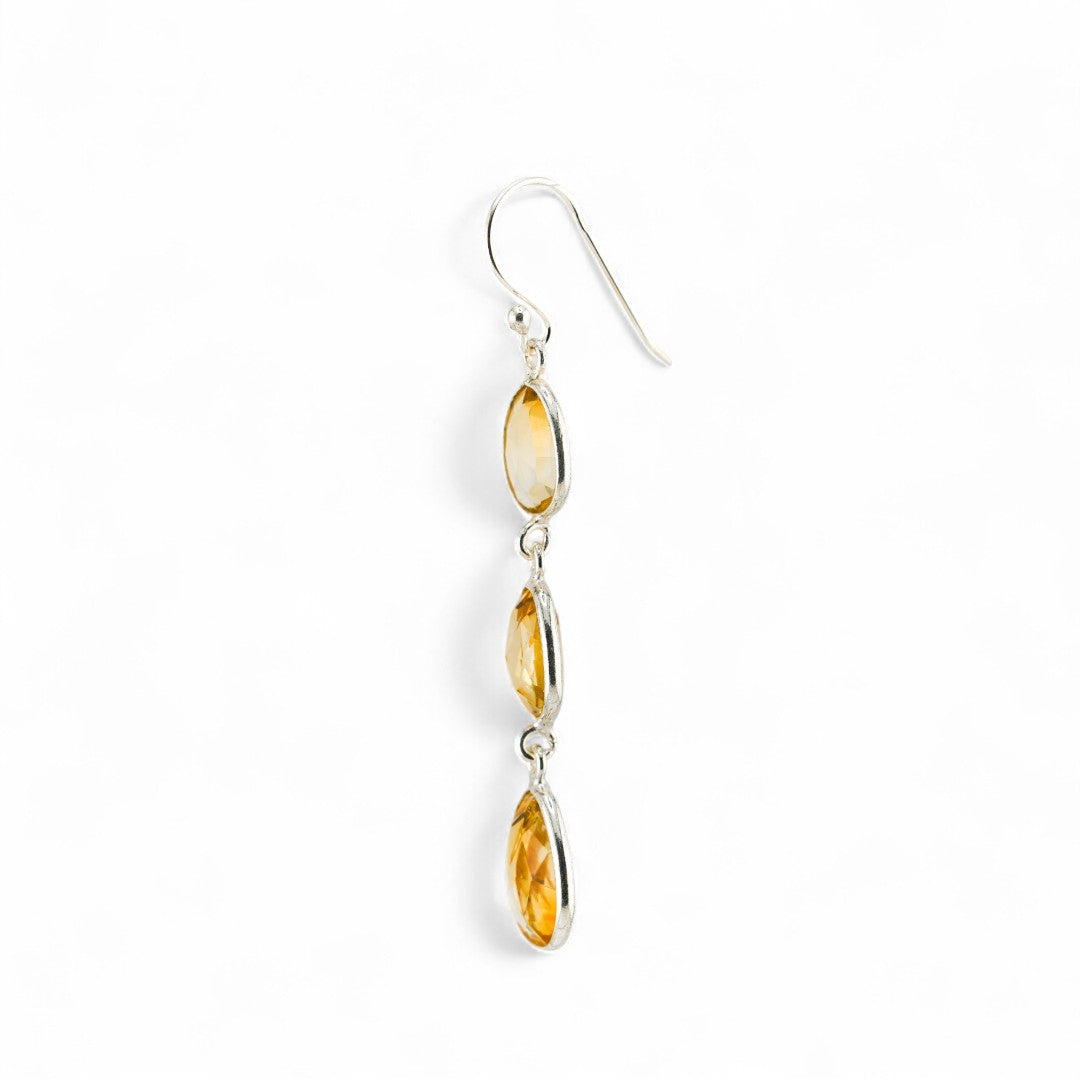Citrine triple drop earrings