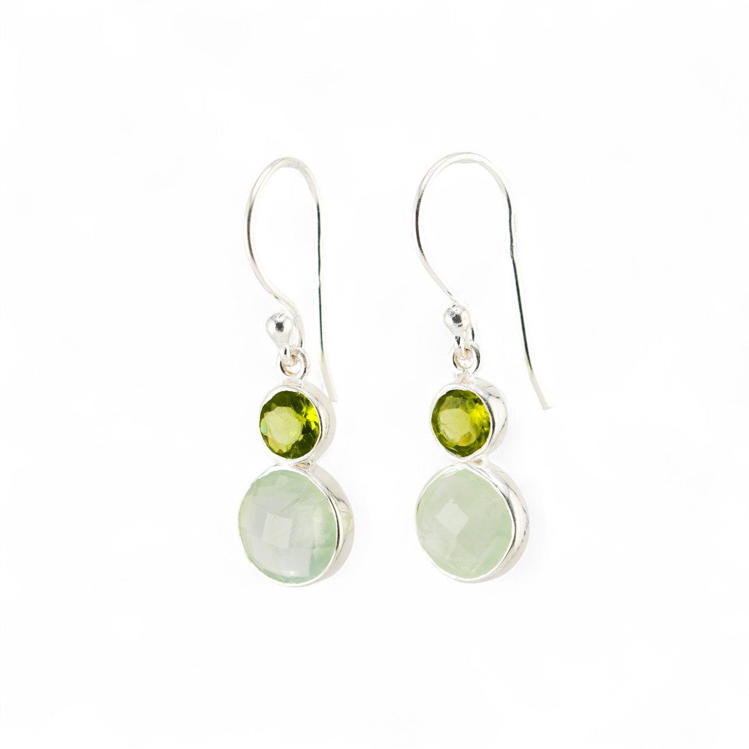 Peridot and prehnite earrings