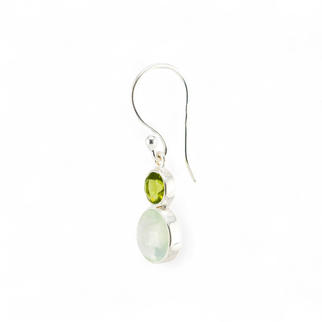 Peridot and prehnite earrings