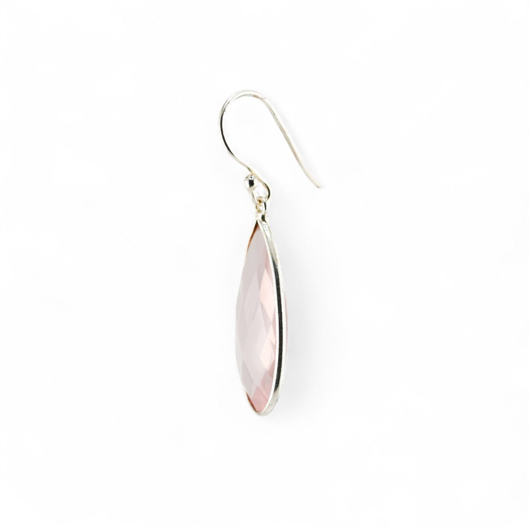 Long rose quartz earrings