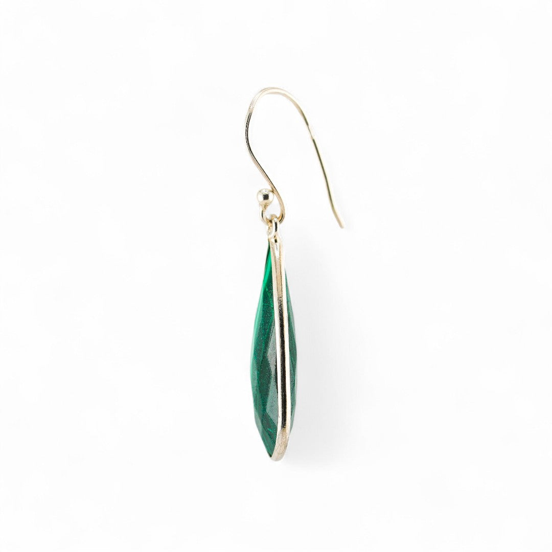 Long malachite earrings