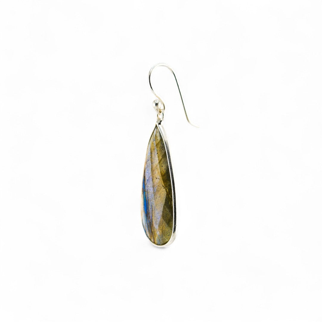 Long labradorite earrings