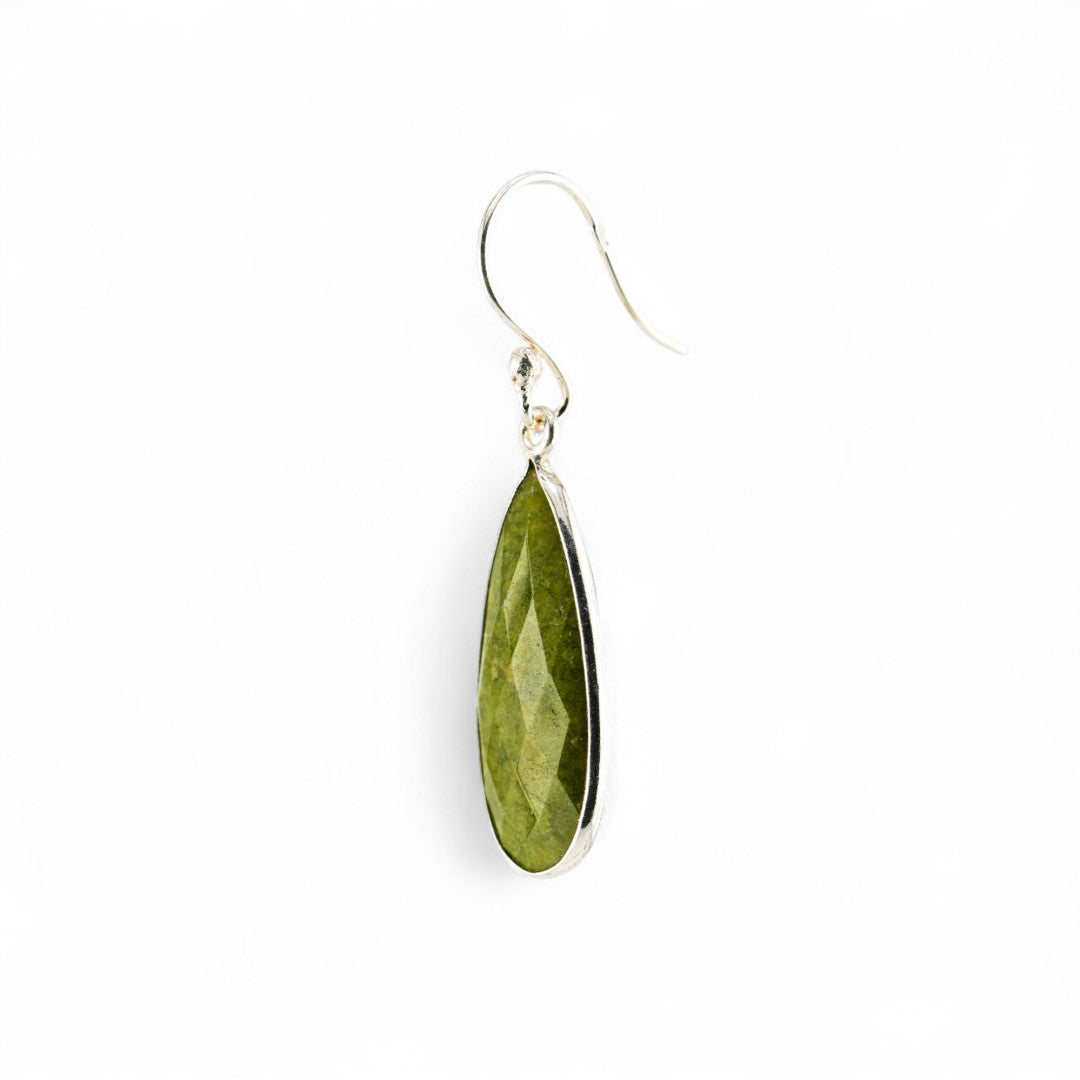 Long vesuvianite earrings
