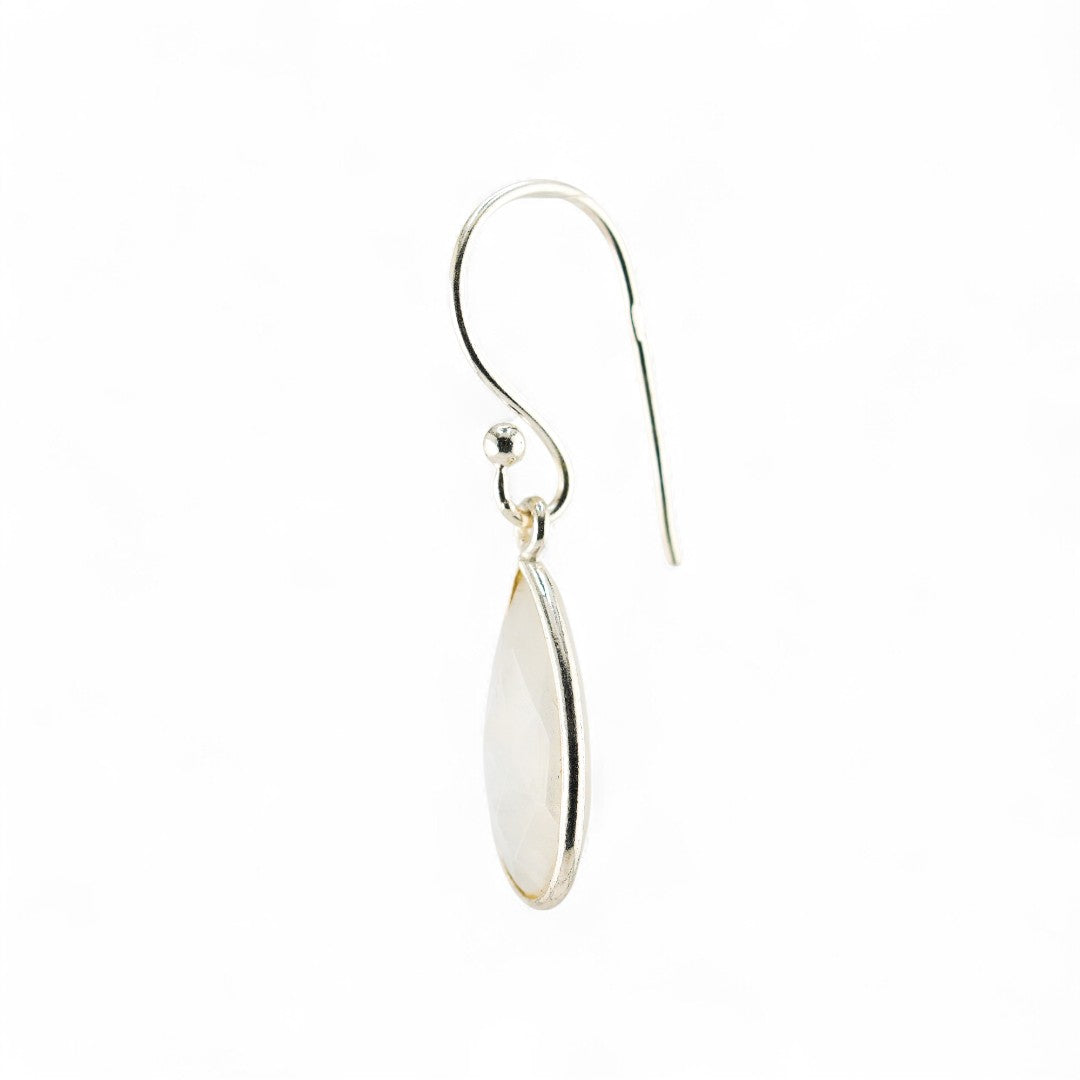 Rainbow moonstone short earrings