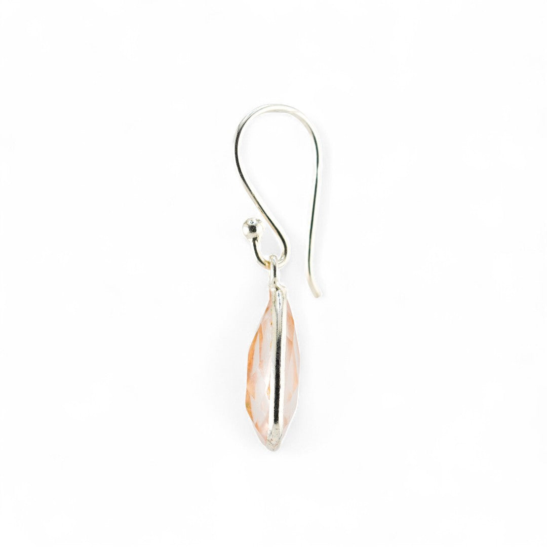 Rose quartz short earrings