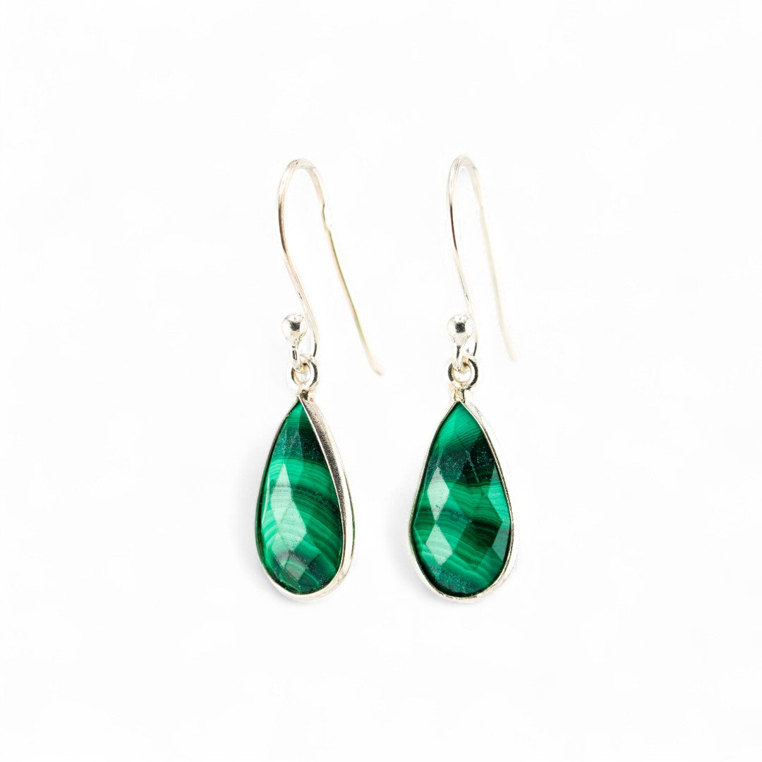 Malachite short earrings