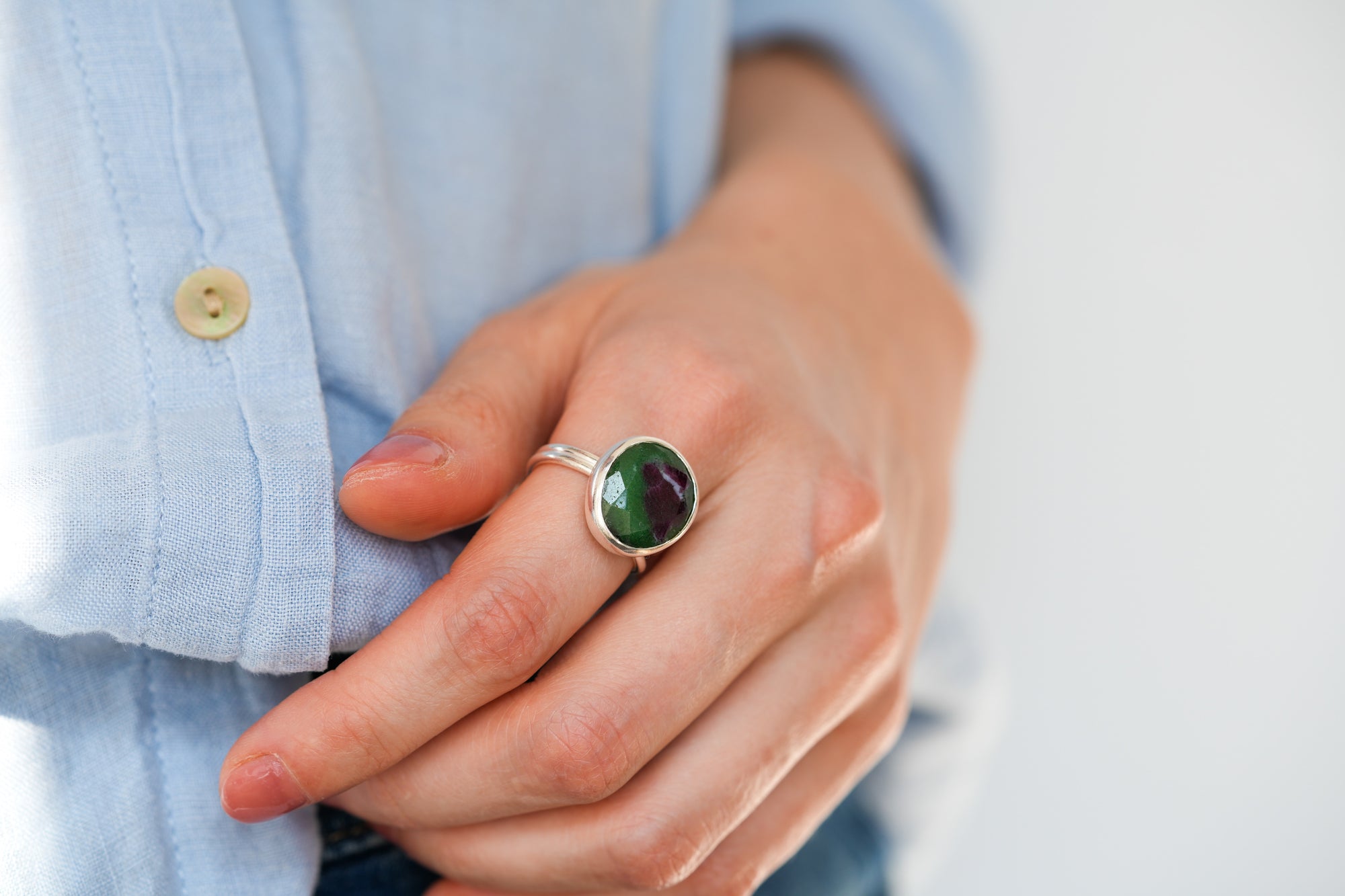 Harmonia ruby zoisite ring