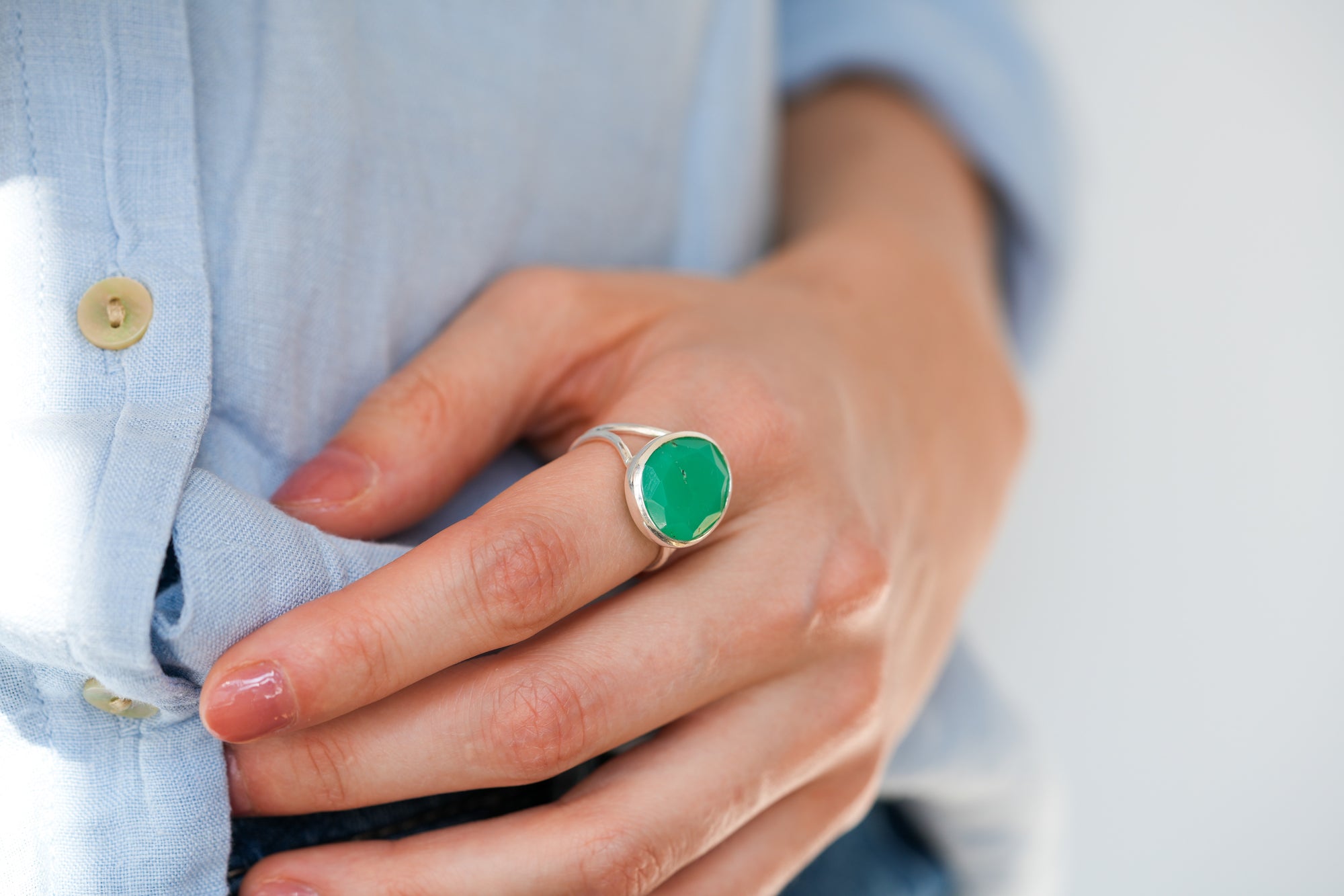 Harmonia chrysoprase ring