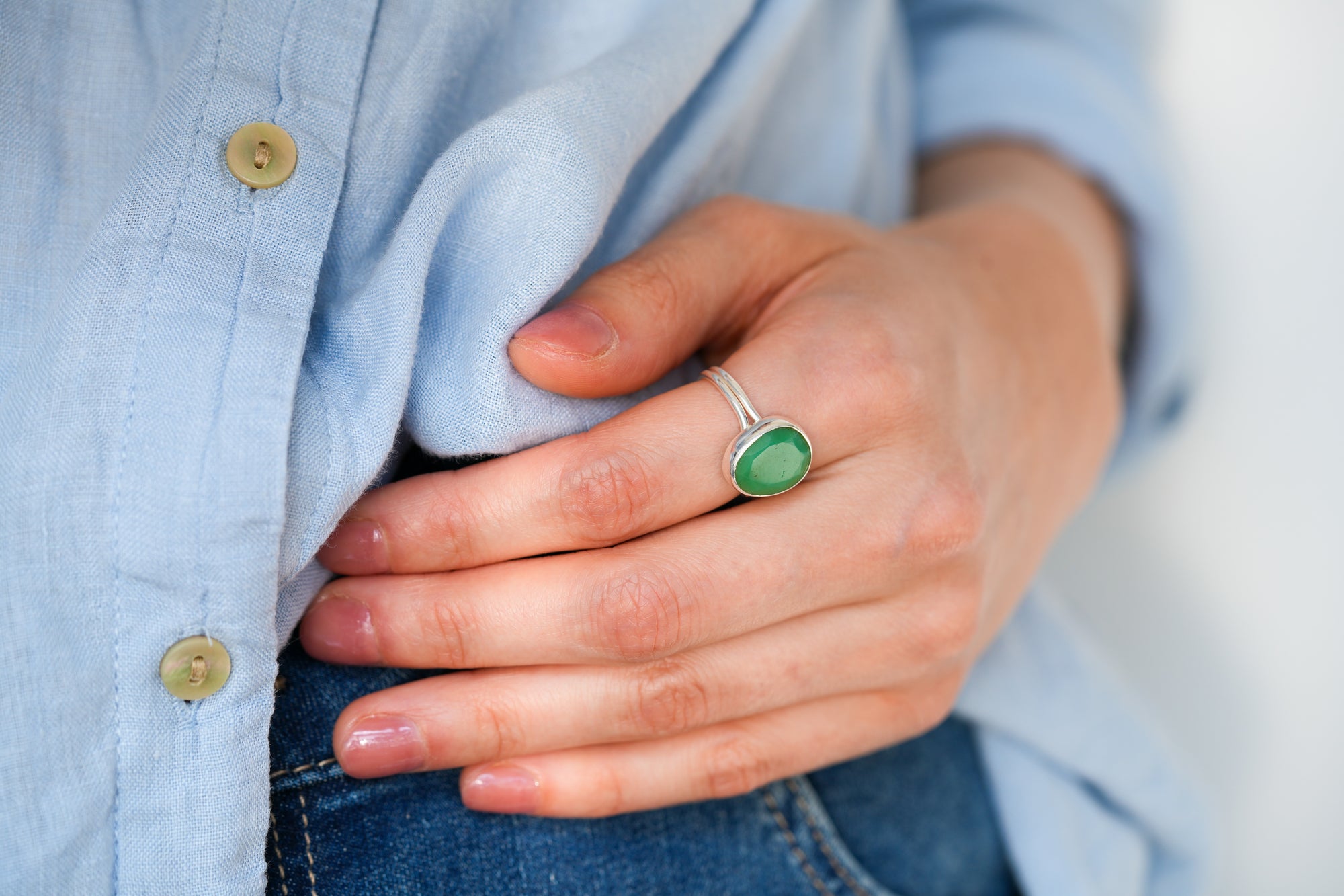 Harmonia chrysoprase ring small