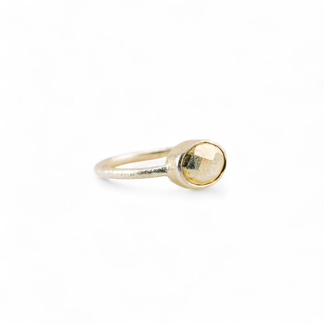 Oval pyrite ring