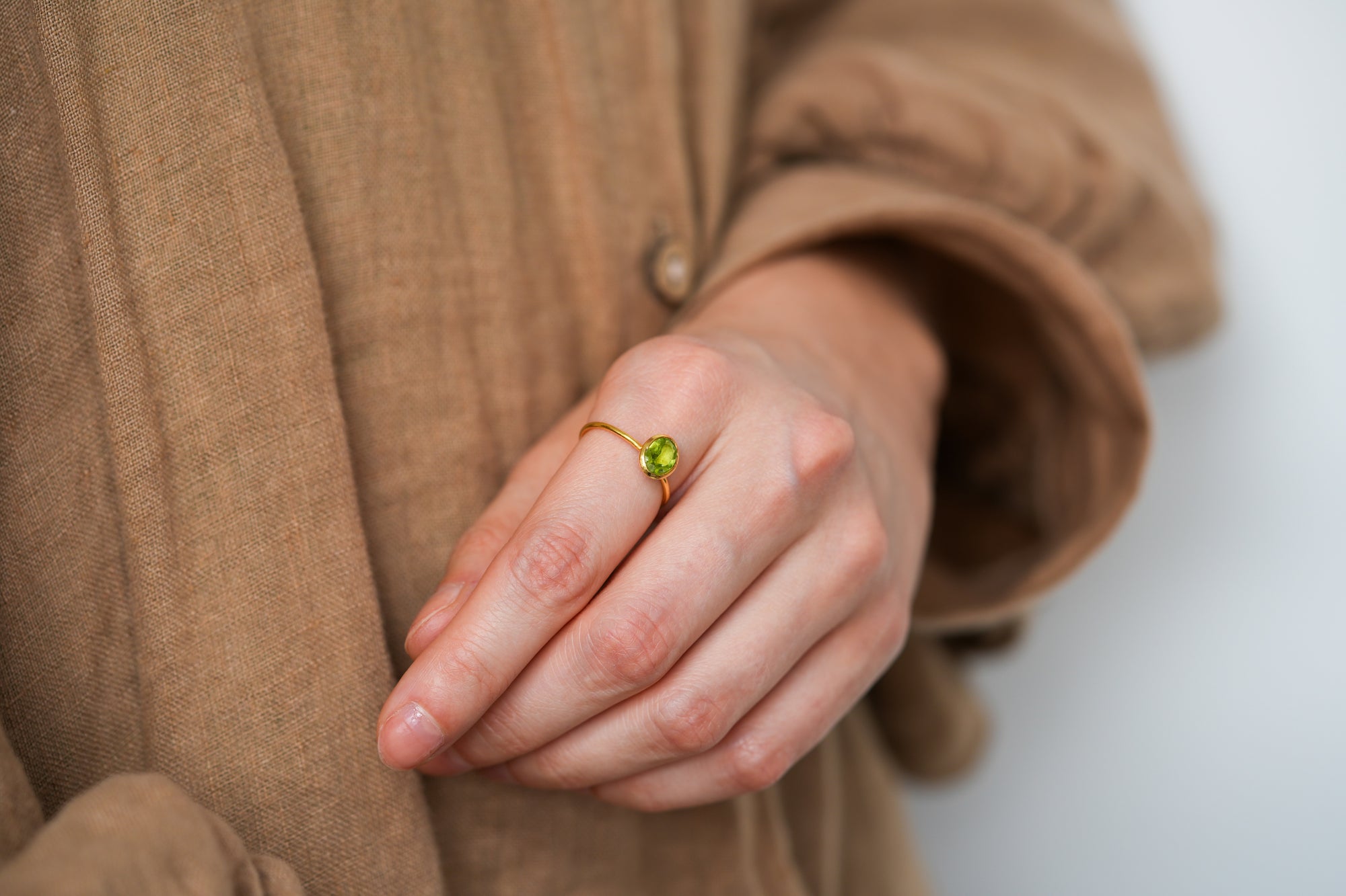 Peridot ring(Gold polished)