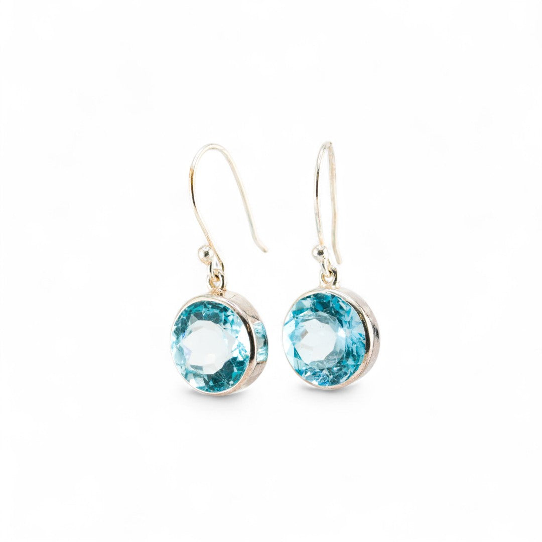 Mystic blue topaz earrings