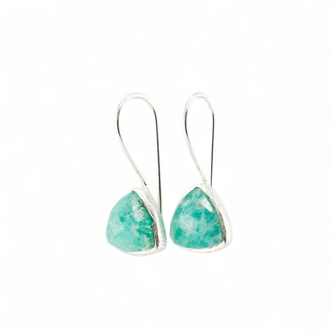 Amazonite trillion earrings