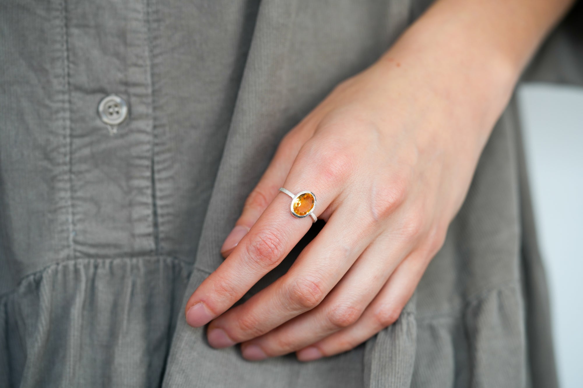 Eternal citrine matte ring