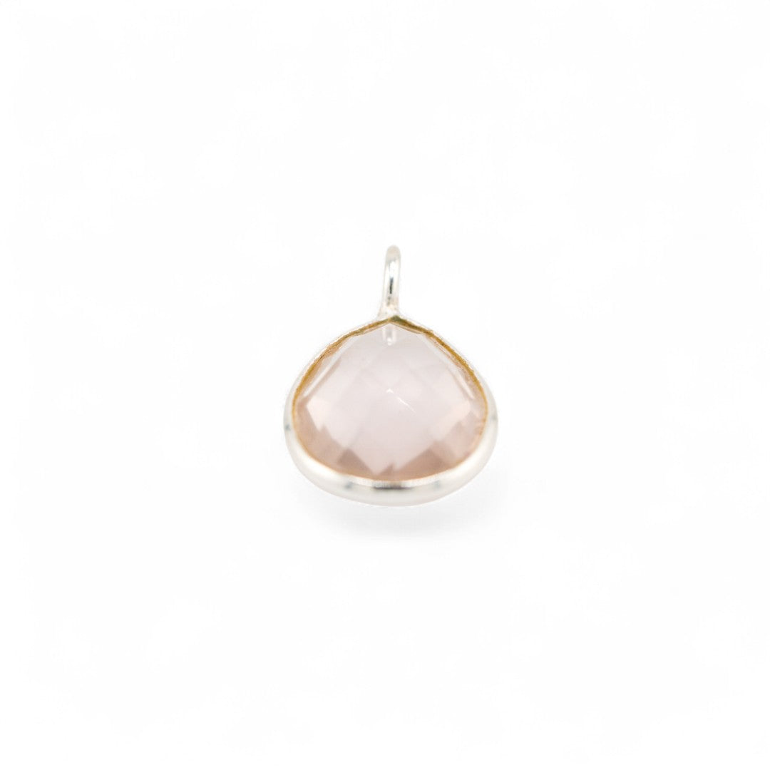 Rose quartz teardrop pendant small