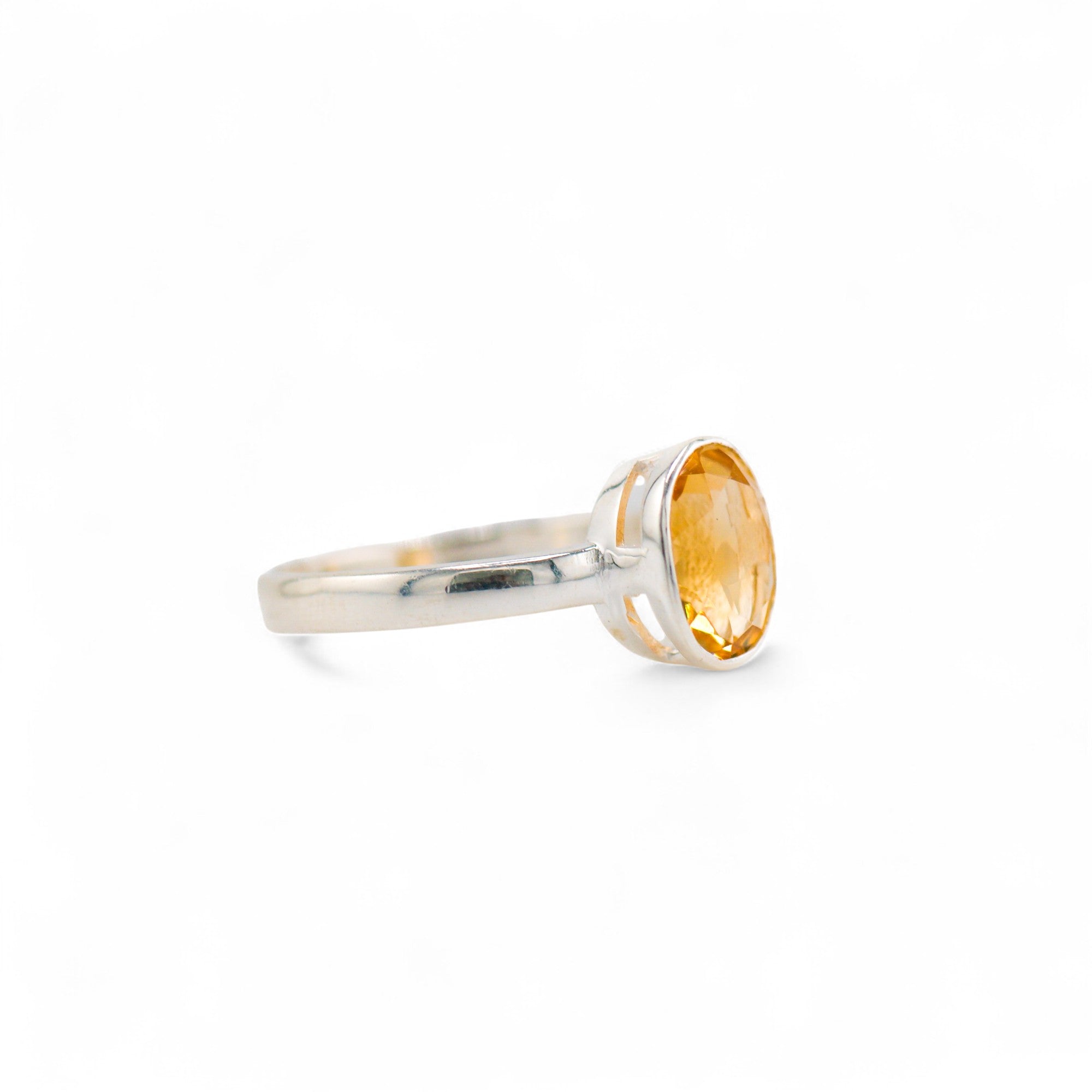 Citrine charm ring