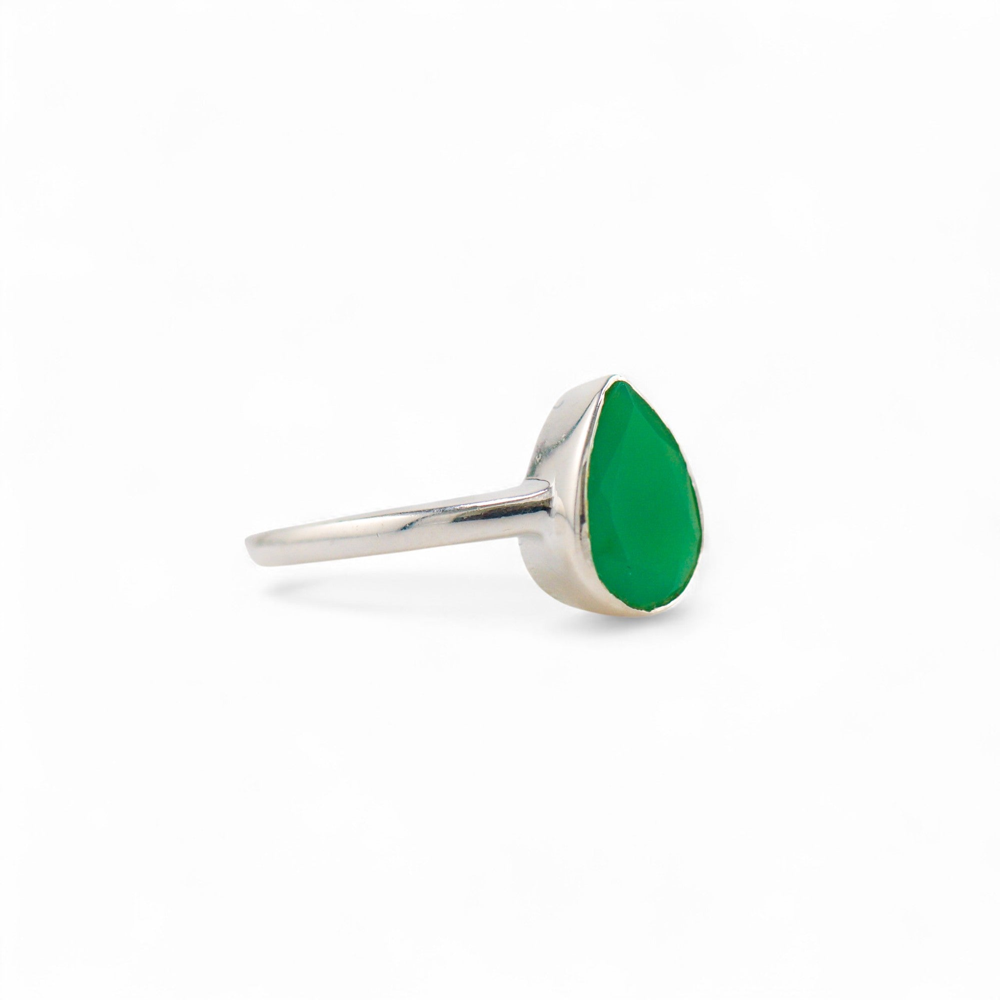 Venus teardrop chrysoprase ring