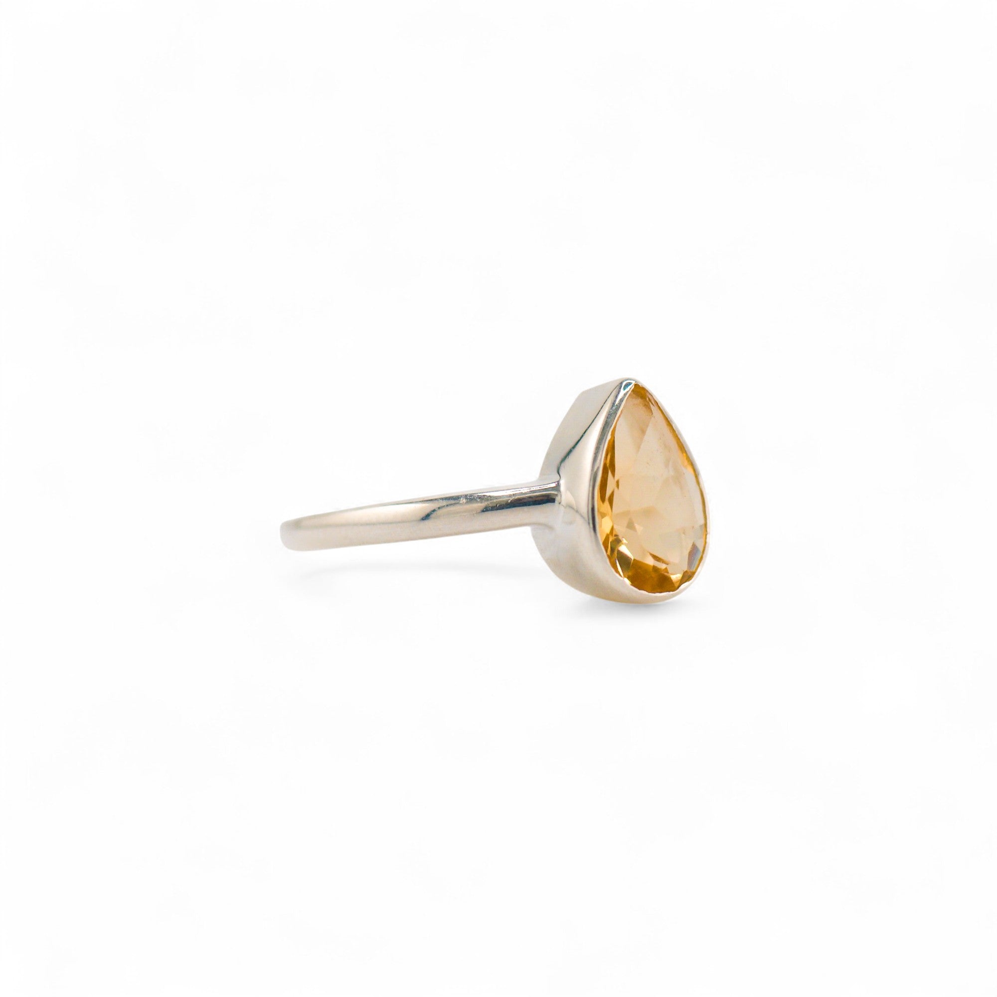 Venus teardrop citrine ring