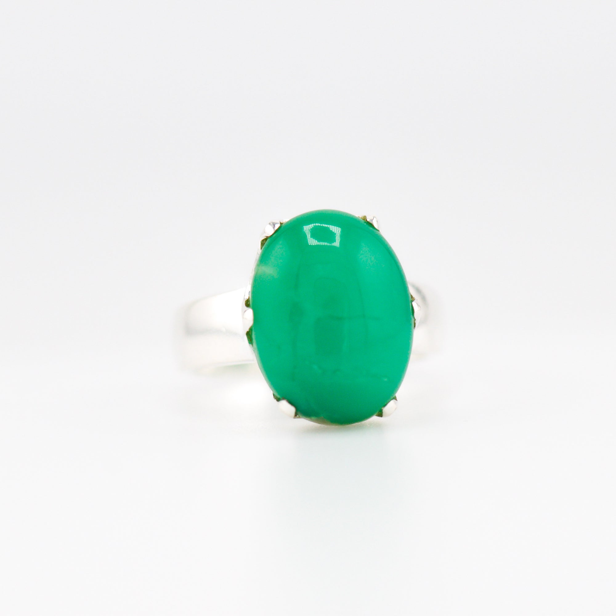 Chrysoprase crown ring