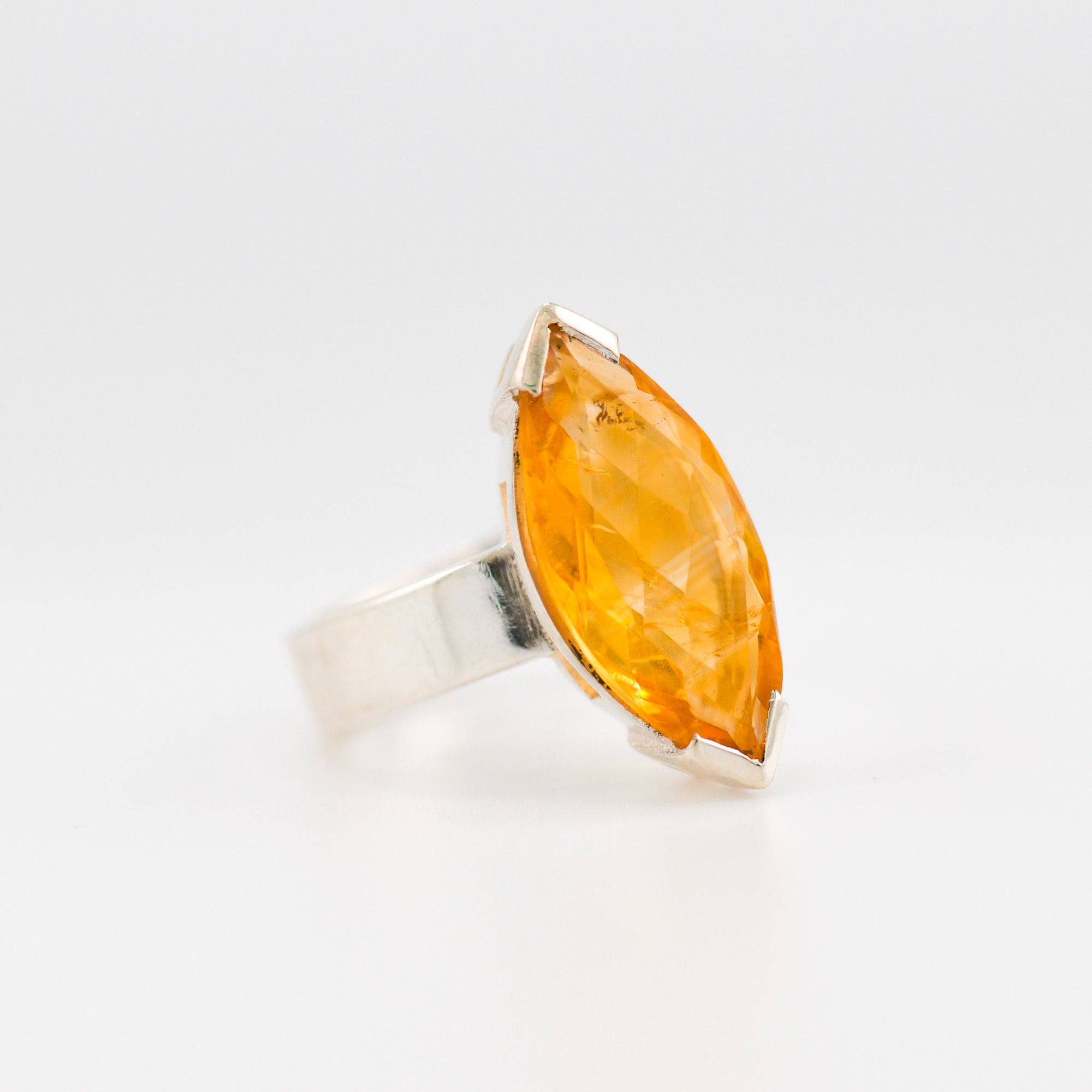 Marquise citrine ring
