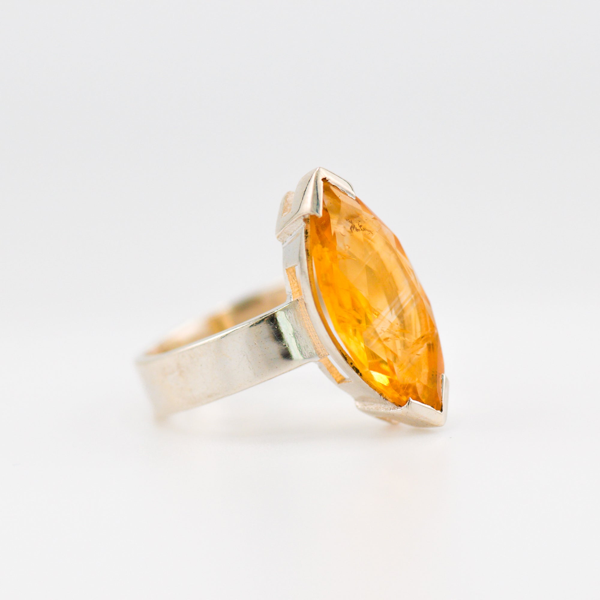 Marquise citrine ring