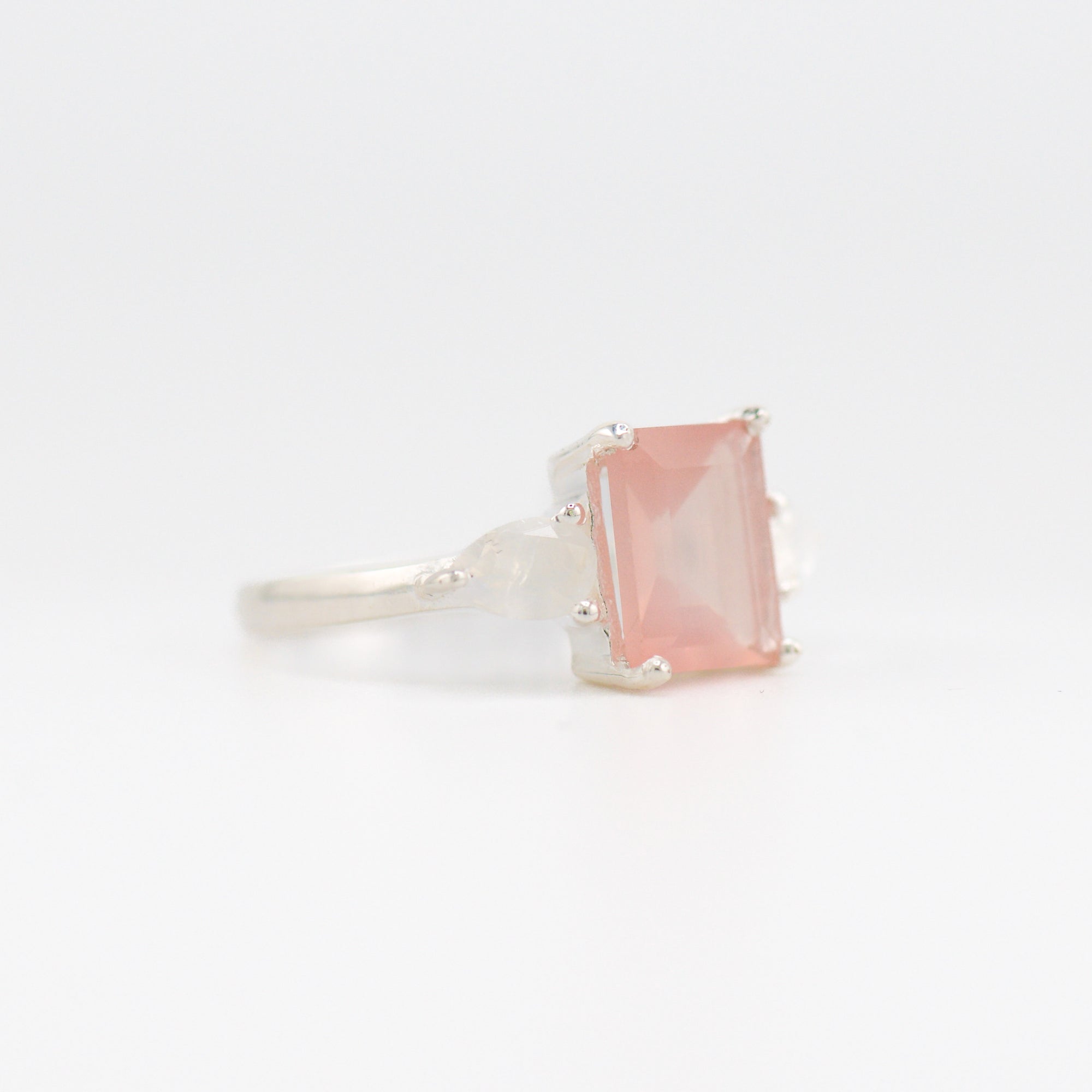 Gaia Rose Quartz and Moonstone ring