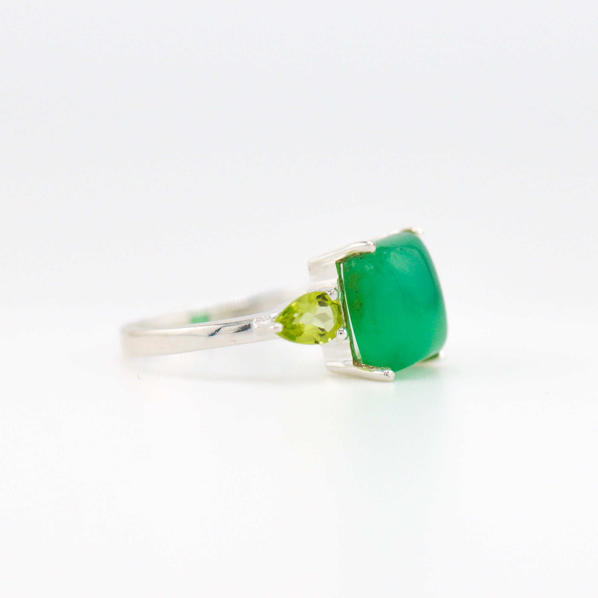 Gaia Chrysoprase and Peridot ring