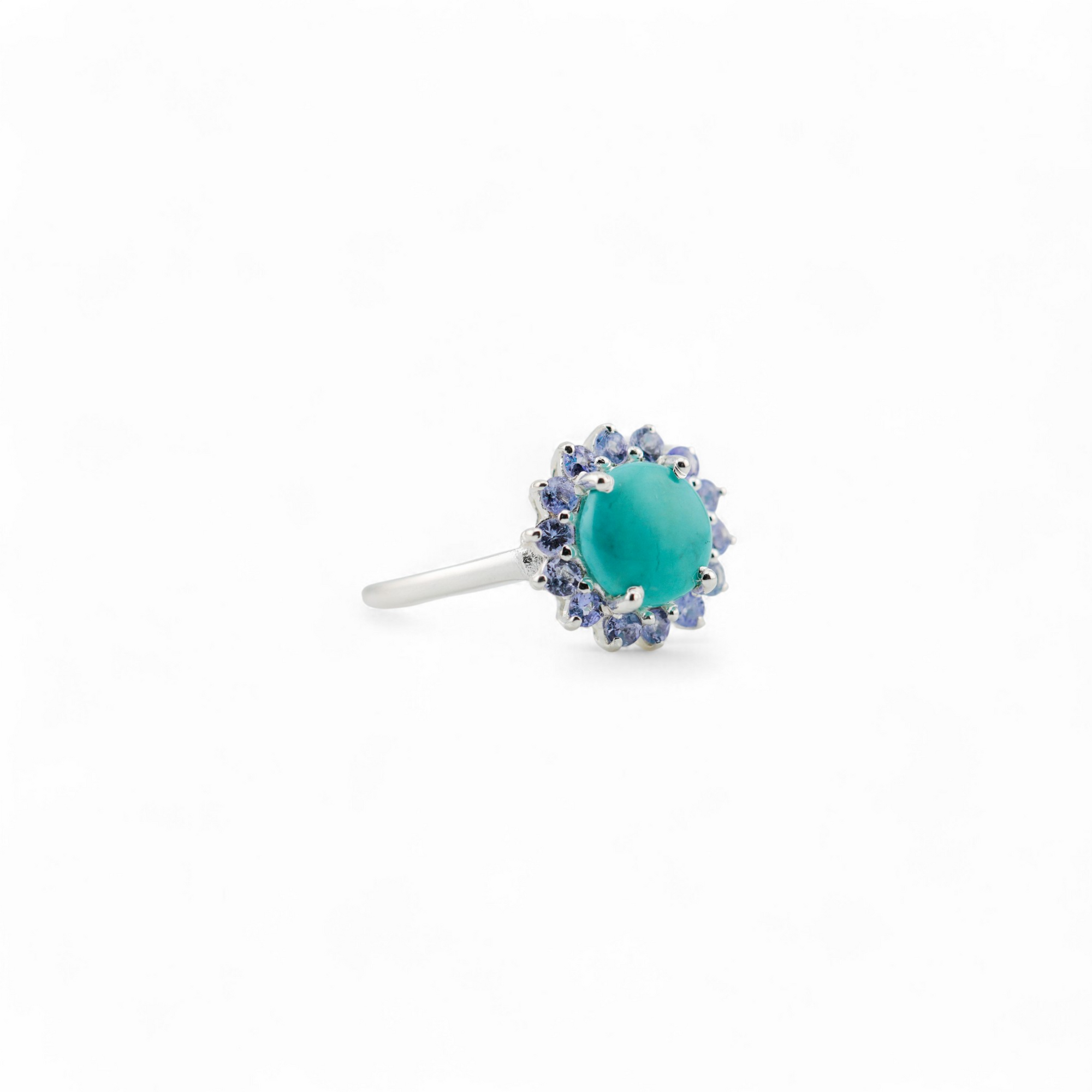 Laxmi turquoise and tanzanite ring
