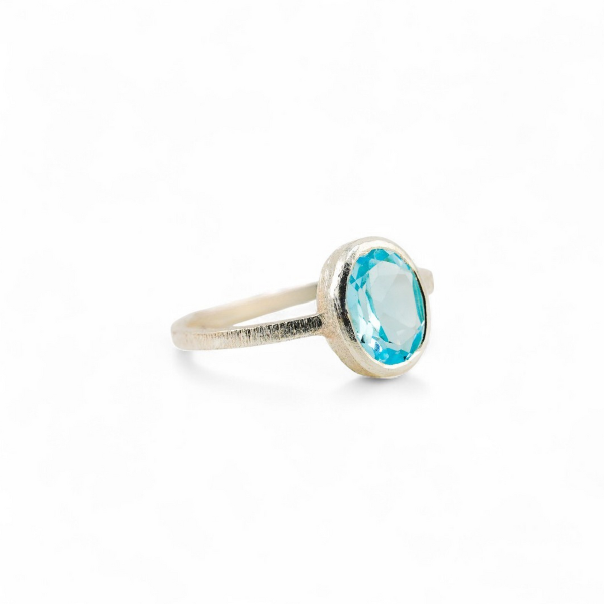 Eternal Blue topaz matte ring