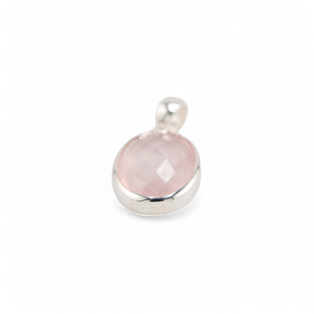 Lunara rose quartz oval pendant