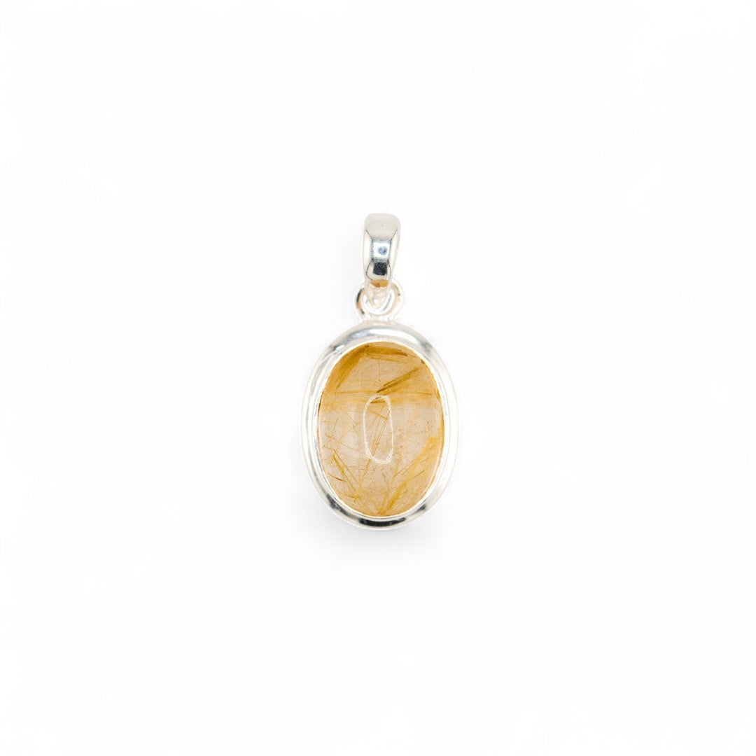 Golden rutile quartz pendant