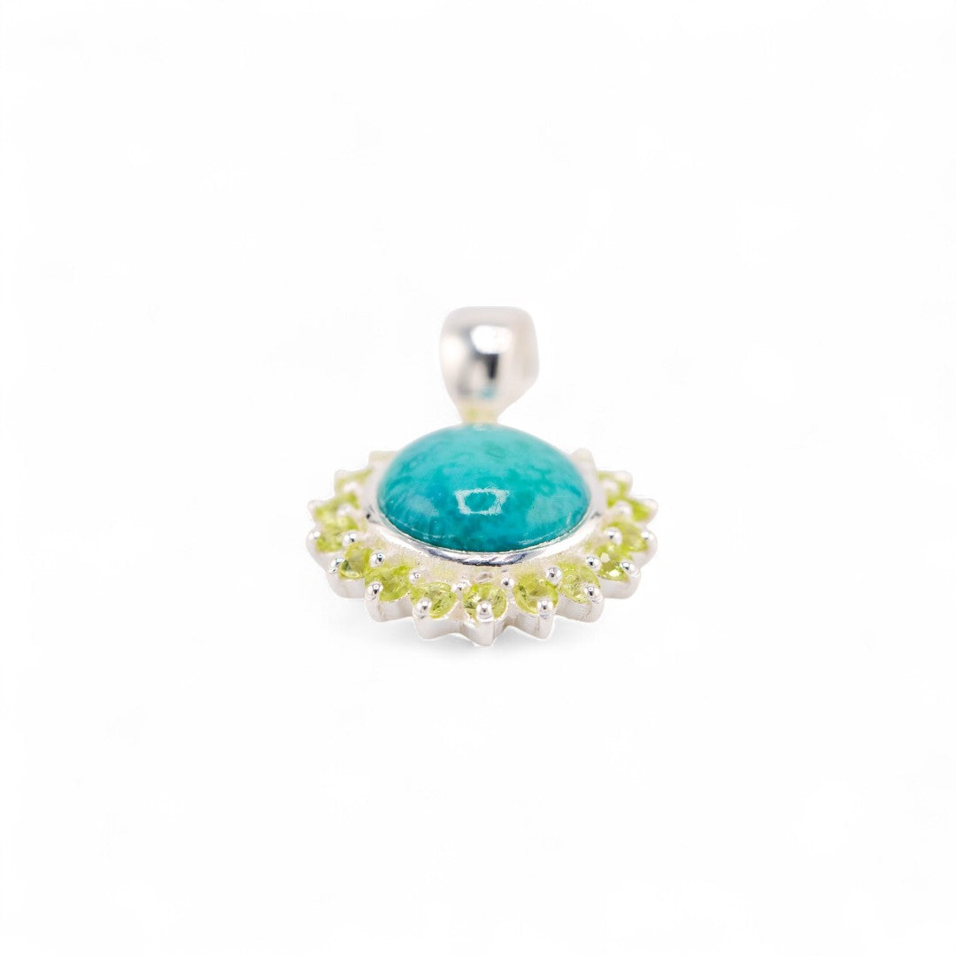 Laxmi turquoise and peridot pendant