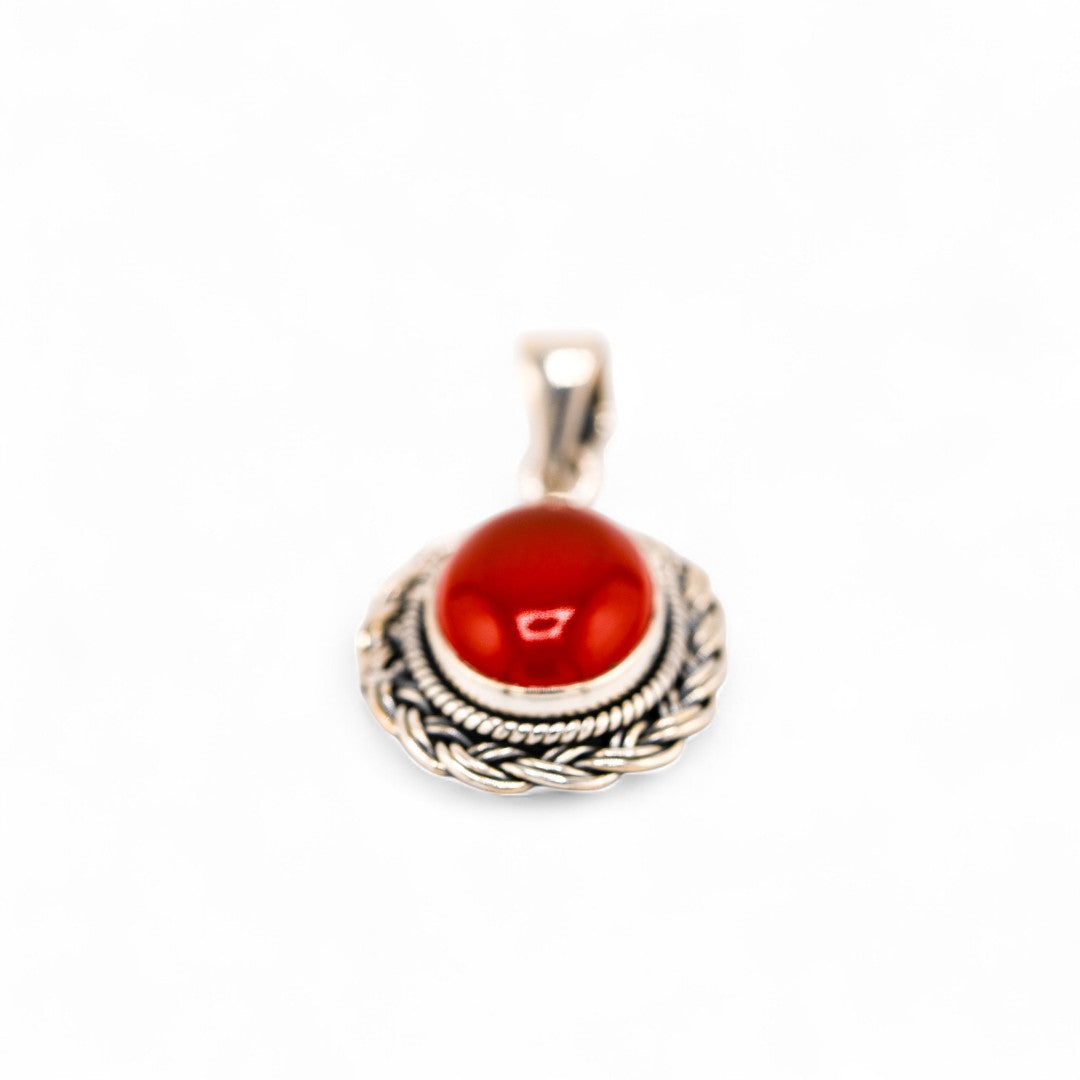 Carnelian braided pendant