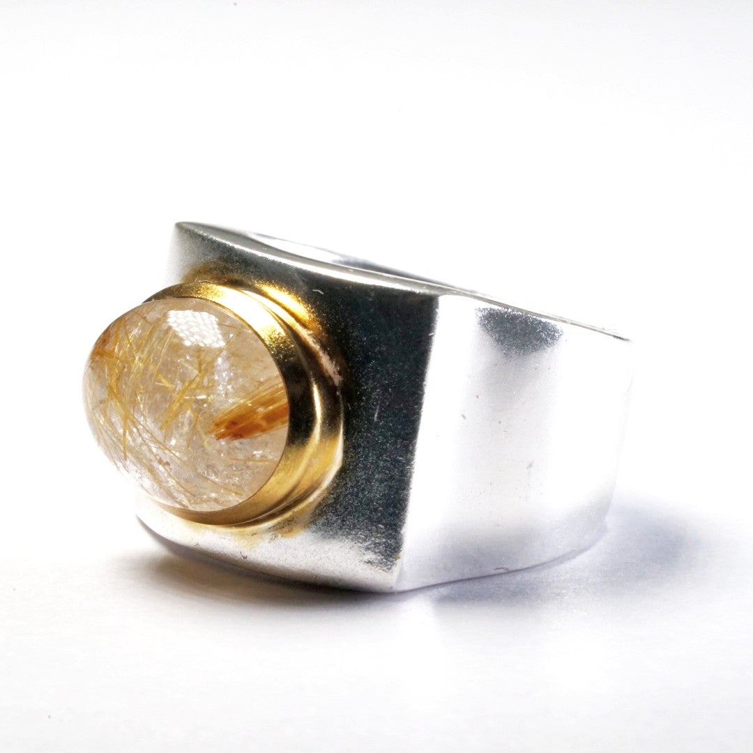 Nordic matt Ring (Golden Rutile Quartz)