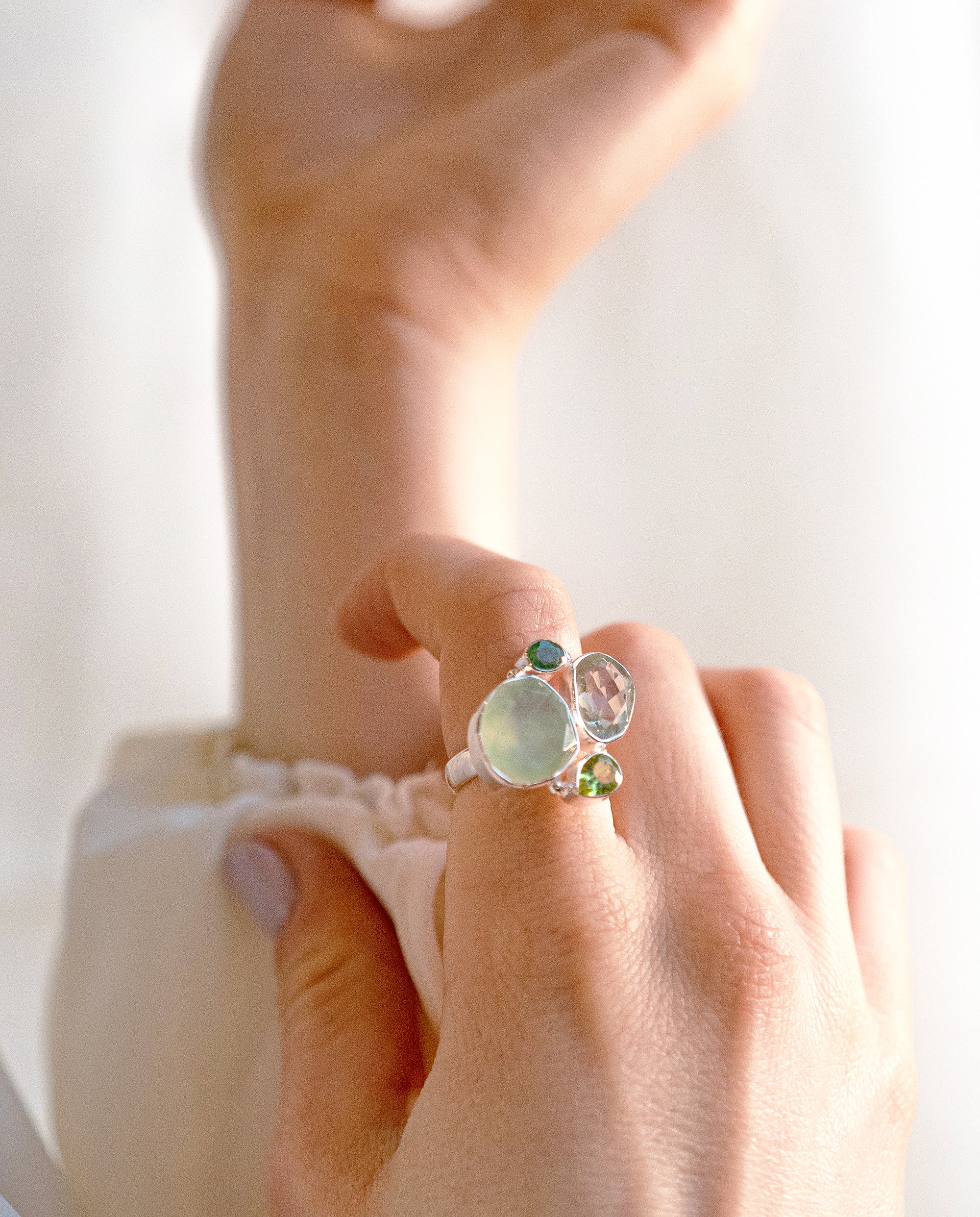 Victoria green spring blossom ring