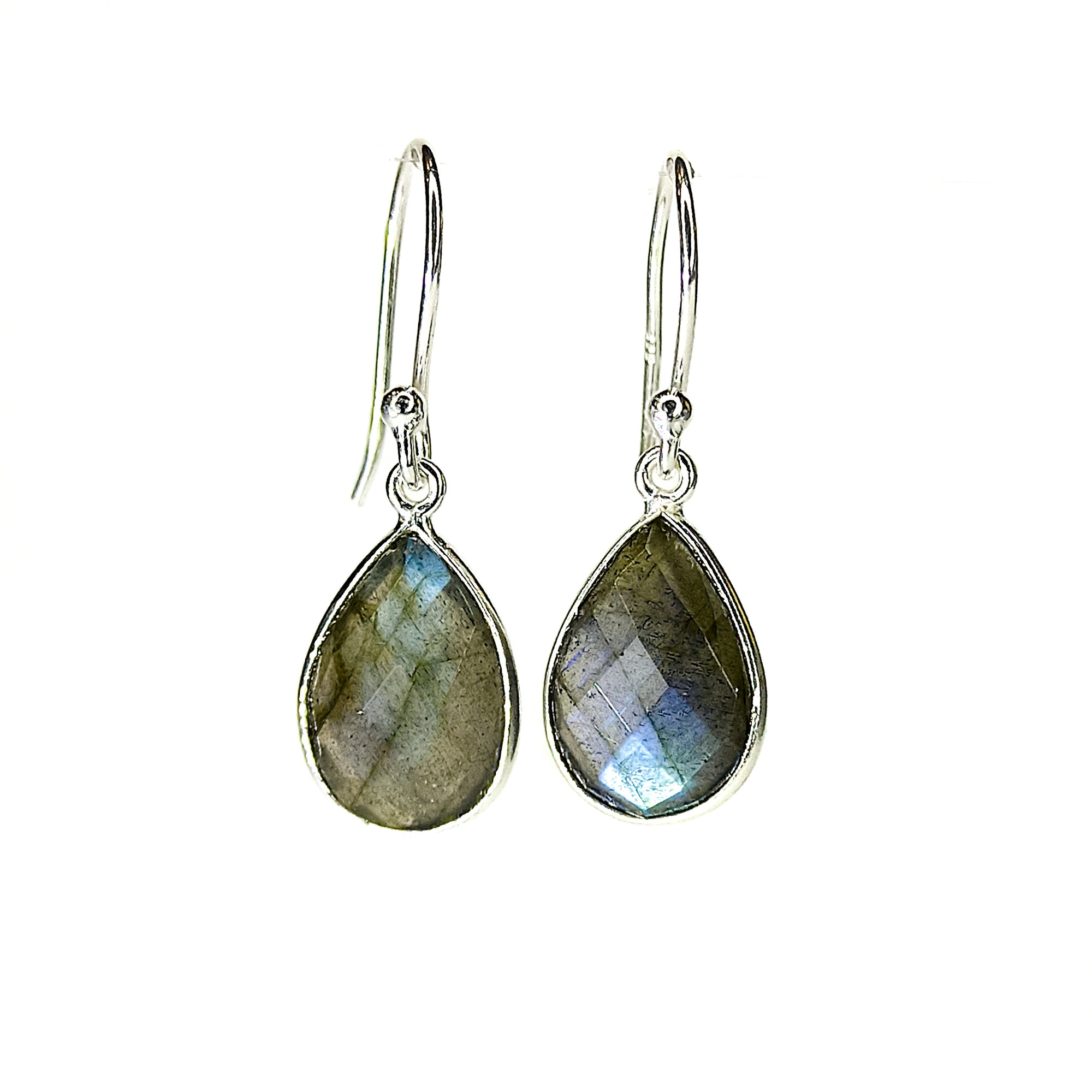 Labradorite magic oval earrings
