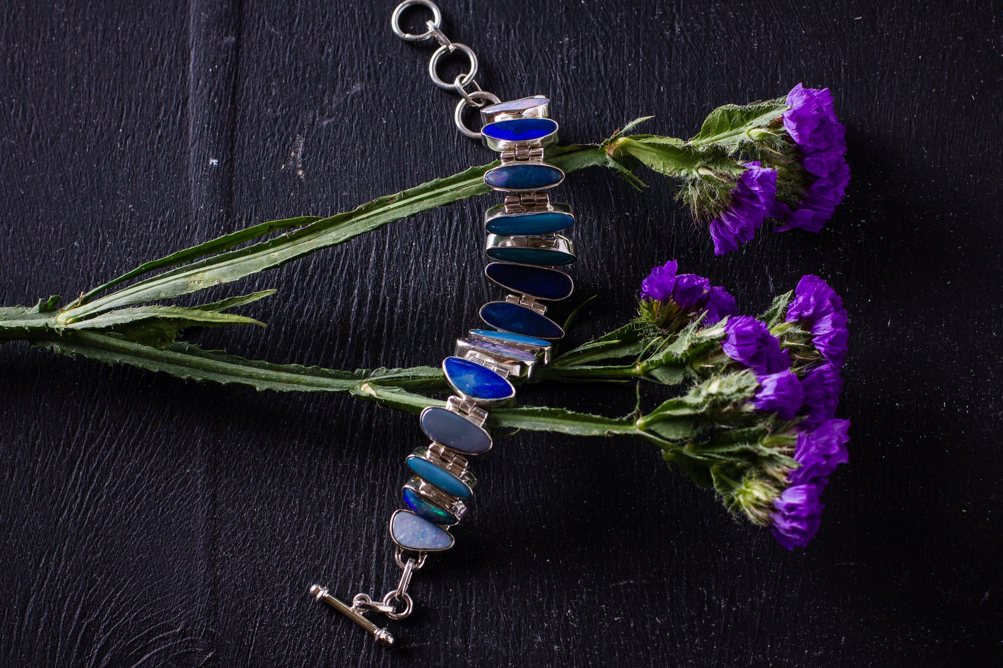 Fire-Earth-Water opal bracelet