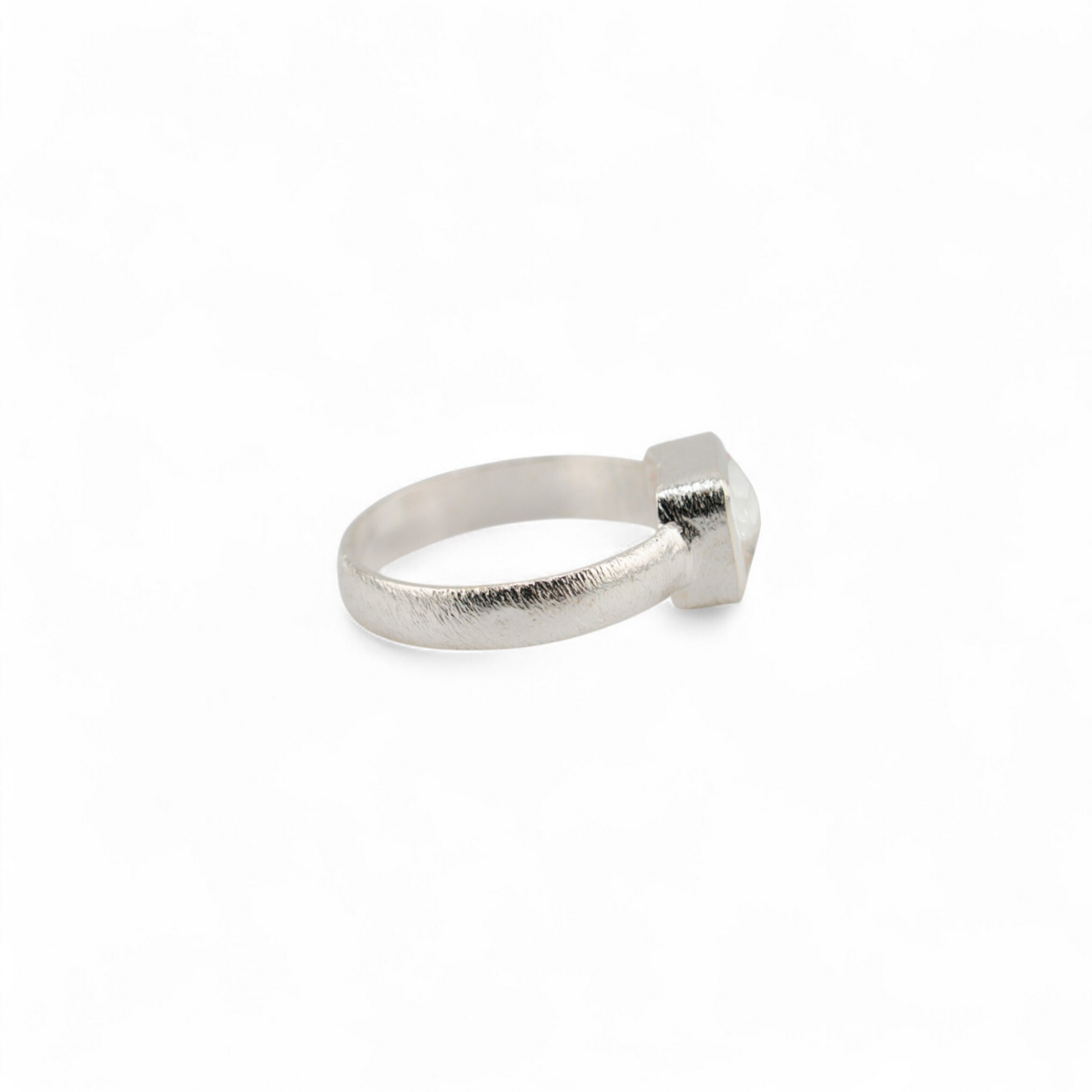 Cuboid moonstone ring