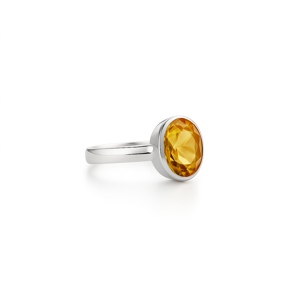 Citrine charm ring