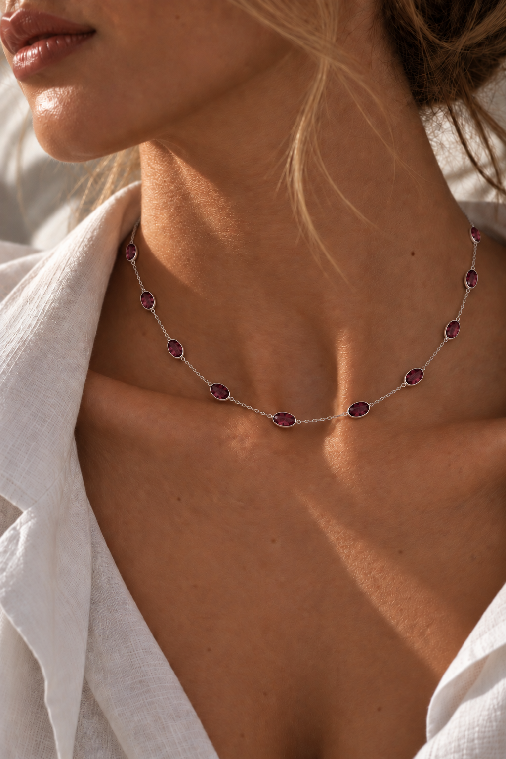 NYX Rhodolite garnet necklace