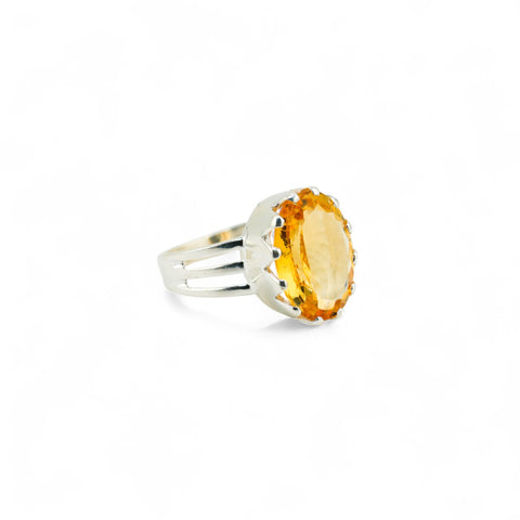 Citrine Venus crown ring