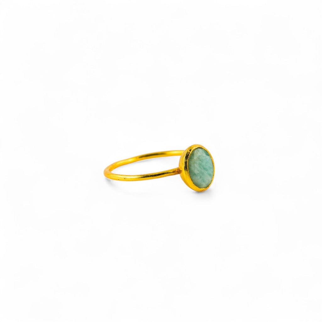 Amazonite ring (Gold Polished)